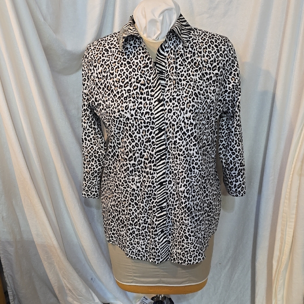 Chico's Zebra Stripe Blouse